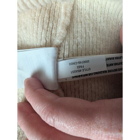J Crew Womens Cocoon Sweater Cardigan Sz L Ivory Alpaca Wool Blend Pockets cozy - Picture 6 of 7
